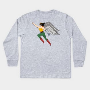 Disabled Hawk-Lady Kids Long Sleeve T-Shirt